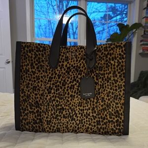 Kate Spade Cheetah Print Tote with Black Accents